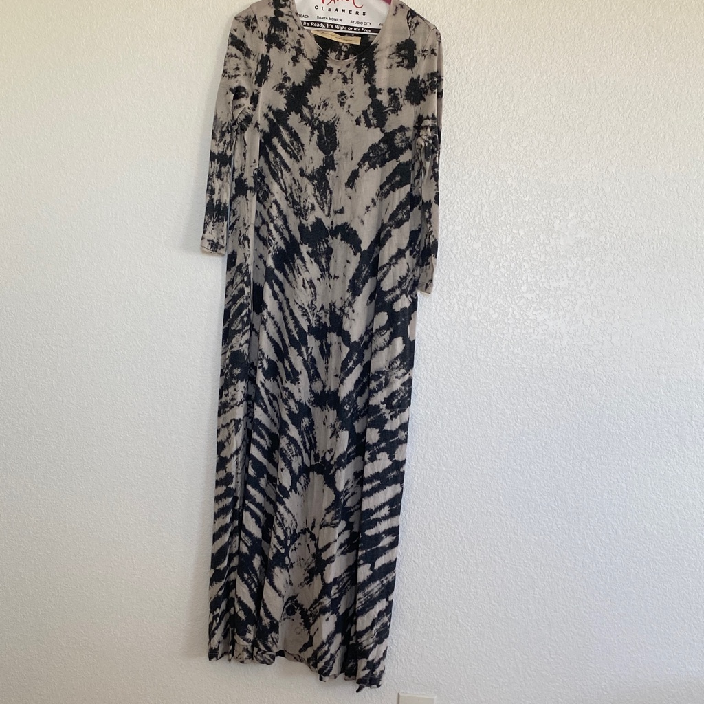 Rag & Bone Black And Gray Tie-Dye Top
